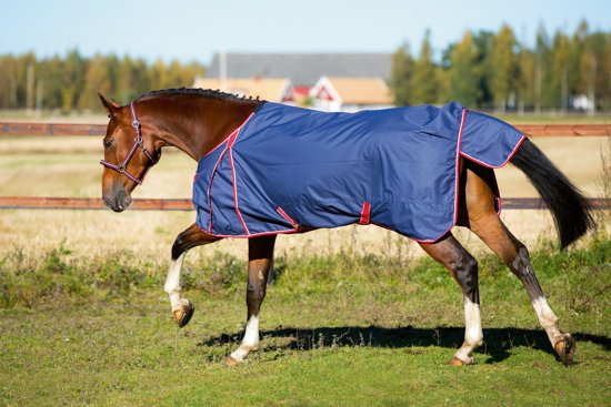 Kerbl Paardendeken RugBe Protect - marine/rood - 145 cm