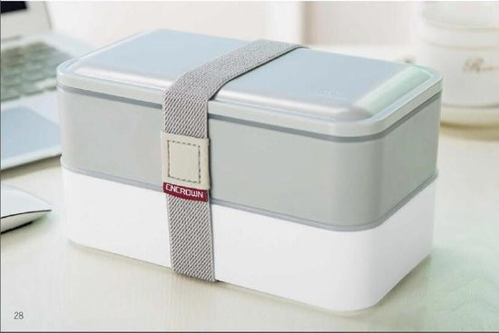 Bento Box met twee vakken, stokjes en lepel - De ideale lunchbox
