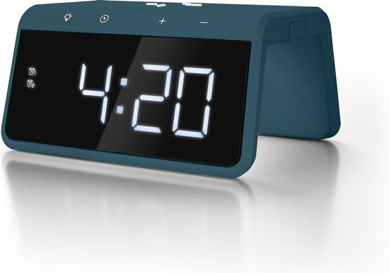 Caliber HCG019QI-PB - Wekker met draadloos laden - Pacific Blue