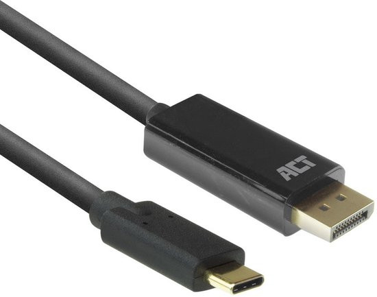 ACT USB C DisplayPort Kabel - 4K@60Hz – DislayPort 1.2 - Geschikt voor Laptop – Monitor - 2 meter –