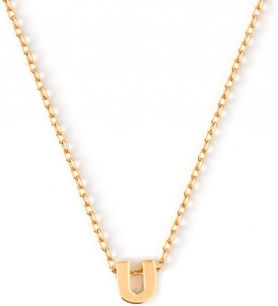 Orelia letter ketting U goudkleurig - 46 cm