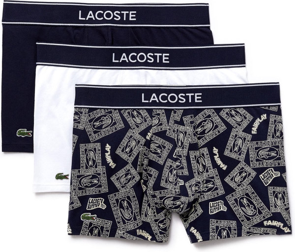 Lacoste - Maat XS - Heren 3-pack Short - Navy/Wit