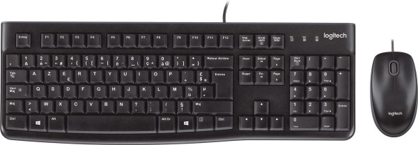 Logitech MK120 Desktop - Toetsenbord en Muis - Azerty Belgie / Zwart