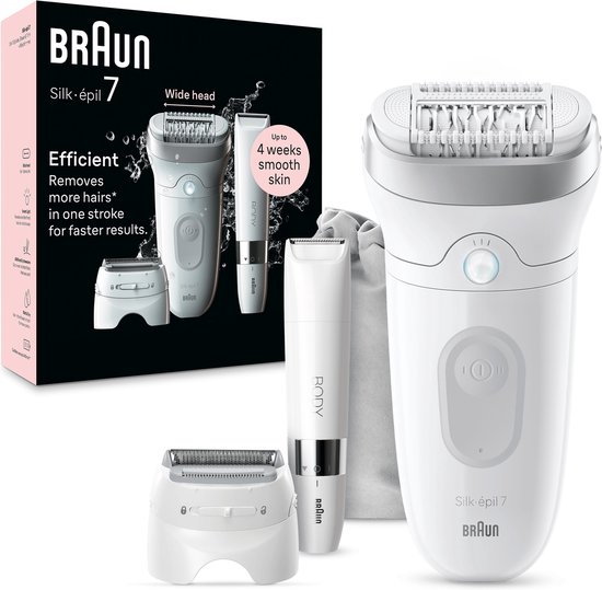 Braun Epilator Silk-épil 7 7-441 Scheer- & trimmeropzetstuk, mini-scheerapparaat voor het lichaam, wet & dry