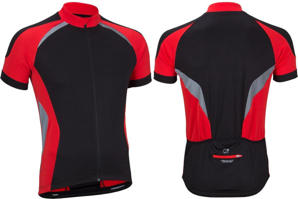 Avento - Maat M Wielrenshirt - Heren - Zwart/Rood/Zilvergrijs