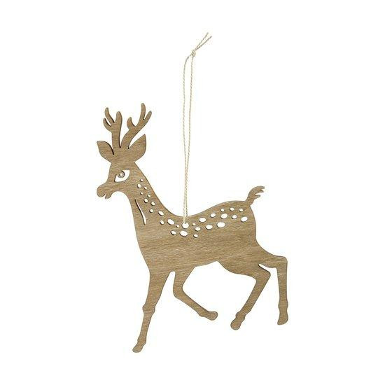 Houten hert van Housedoctor ( bruin / 15 cm - set Ã 4 stuks )