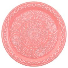 Z Metalen Deco Bord Relief 42Cm Pink