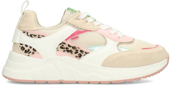 POSH by Poelman - maat 40- ROSIE Dames Sneakers - Beige Met Combinatie