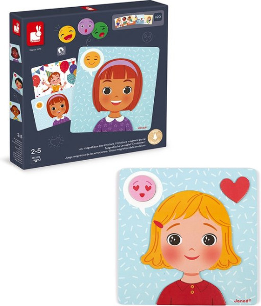 Janod Spel - Magnetische Emoties - Dit Educatieve Magnetische Spel Laat Kinderen Emoties Ontdekken D