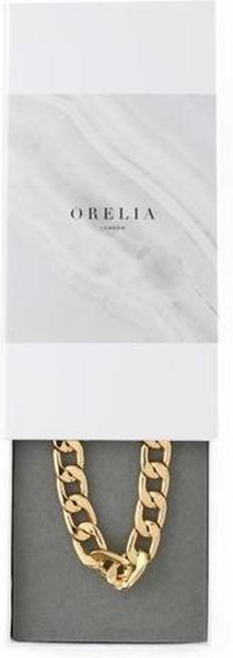 Orelia ketting gourmette schakel breed met giftbox