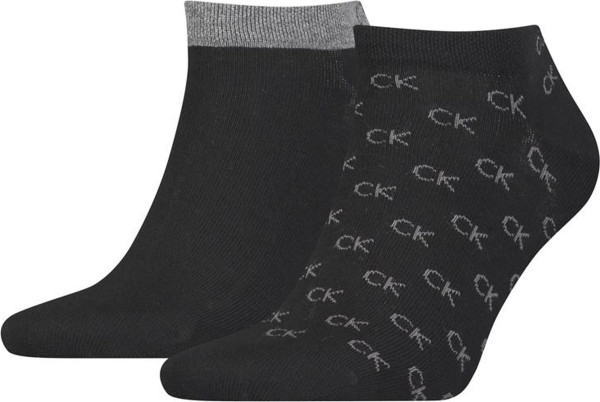 Calvin Klein - Maat 43-46 - 2P All Over Logo Eduardo Heren Sneakersokken