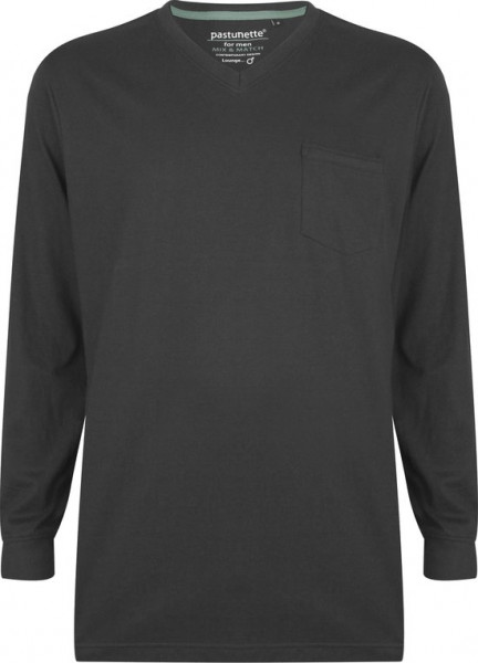 Pastunette for Men longsleeve Pyjamashirt - Dark Grey - Maat L