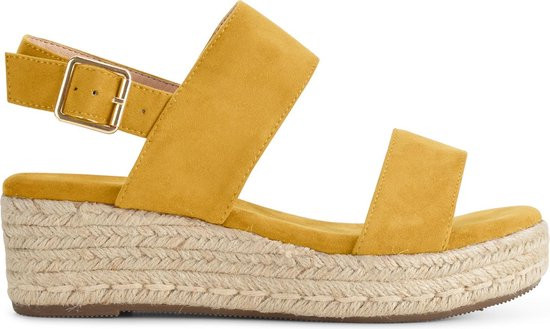 zeil royalty achter PS Poelman Dames Sandalen met Espadrille Zool - Ceto - Oker Geel - Maat 38 | DGM Outlet zeil royalty achter PS Poelman Dames Sandalen met Espadrille Zool - Ceto - Oker Geel - Maat 38 | DGM Outlet