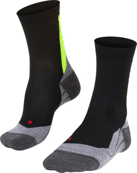 FALKE - Maat 39-41 Achilles compressie anti zweet functioneel garen sportsokken heren zwart