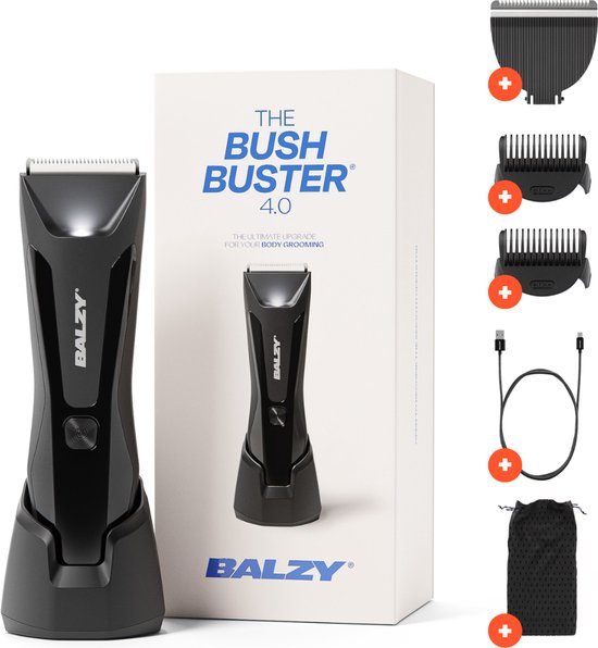 BALZY BushBuster 4.0 Bodygroomer Mannen – Waterdichte Schaamhaar Trimmer – Veilig Scheerapparaat v
