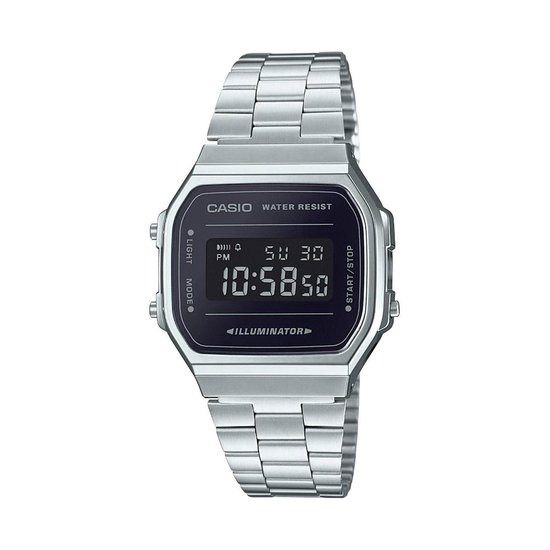 Casio Vintage Iconic A168WEM-1EF Unisex Horloge 36,3 mm - Zilverkleurig