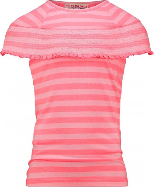 Vingino - Neon Peach - Maat 128 - Meisjes T-shirt