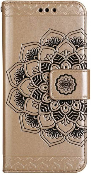 Koopjeshoek - Samsung Galaxy S8 Hoesje - Wallet Case Vintage Mandala Goud