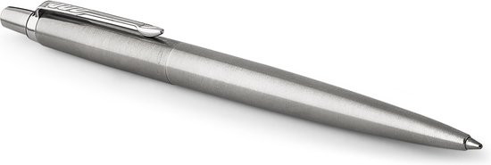 Parker Jotter-balpen - medium punt - blauwe inkt - roestvrij staal met chromen afwerking - incl. ges
