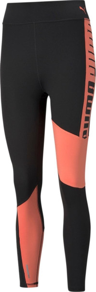 PUMA - Maat XS - Train Favorite Logo High Waist Vrouwen Sportlegging - Puma Black-Georgia Peach