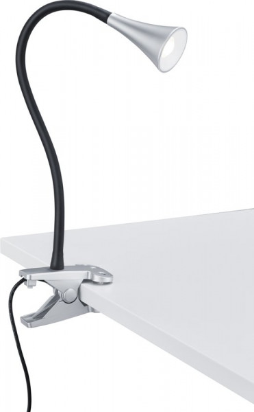 Reality, Klemlamp, Viper incl. 1 x LED,SMD,3,0 Watt,3000K,260 Lm. Kunststof, Titaan, Armatuur: Kunst