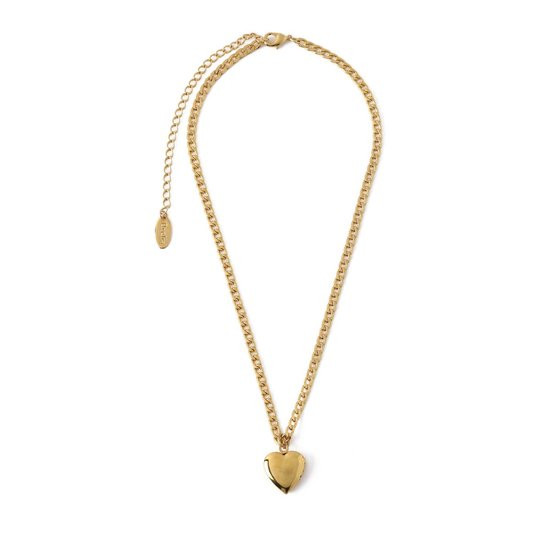 Orelia ketting kort met hart medaillon goudkleurig