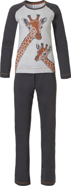 Rebelle - Maat 42 - Wildlife Vrouwen Pyjamaset - Dark Orange