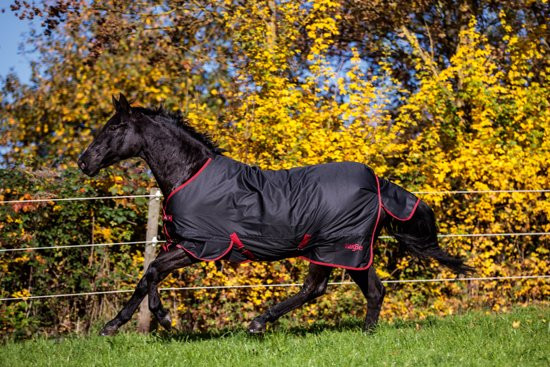 Kerbl Paardendeken Outdoor RugBe Zero 1 - Zwart/rood - 140 cm