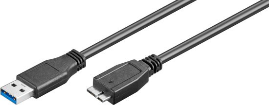 Goobay USB 3.0 A - Micro-B 0.5m 0.5m USB A Micro-USB B Mannelijk Mannelijk Zwart USB-kabel
