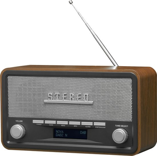 Denver DAB-18 - Retro DAB+ radio met Bluetooth - Hout