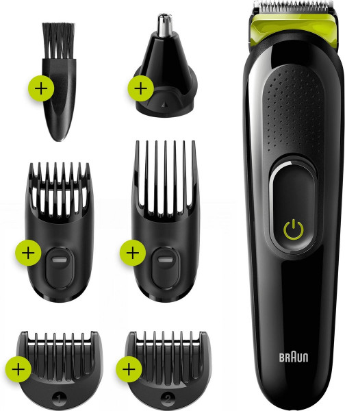 Braun MGK3221 6-in-1 Voltgroen - Baardtrimmer, Gezichts-, Haar-, Oor- en Neustrimmer
