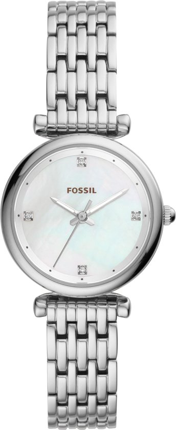 Fossil Carlie Dameshorloge ES4430 - Ø 29 mm Staal Mineraalglas