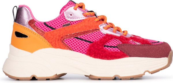Posh by Poelman - maat 36- AYOKI Dames Sneakers - Roze met combinatie