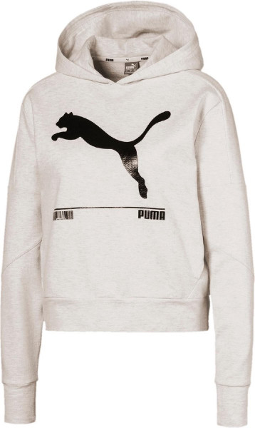 PUMA Nu Tility Hoody Dames Sporttrui - Puma White Heather - Maat XS