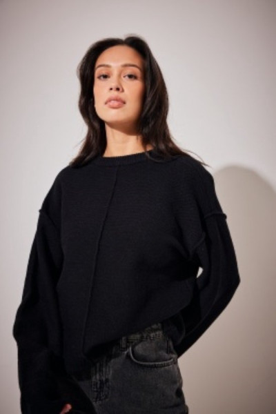 NA-KD - Maat S - Folded Sleeve Knitted Sweater Dames Trui