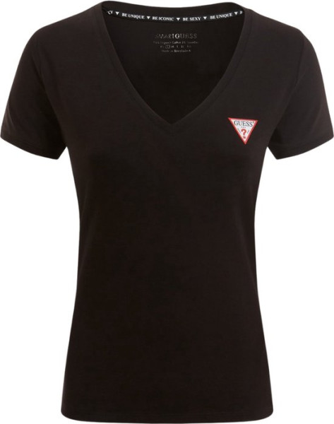 Guess - Maat XL - SS VN Mini Triangle Dames T-Shirt - Zwart