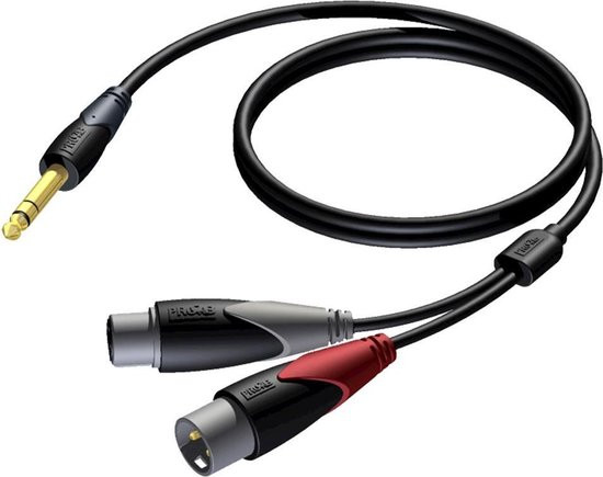 Procab CLA709 2x XLR (m+v) - 1x 6,35mm Jack stereo (m) audiokabel - 2 meter
