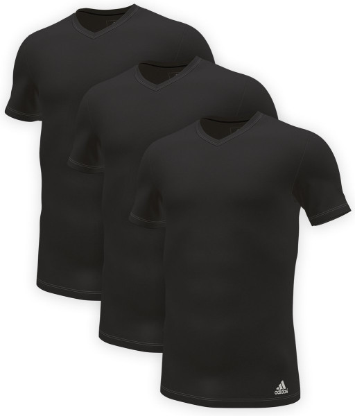 Adidas - mt S - Sport V Neck Shirt (3PK) Heren Ondershirt