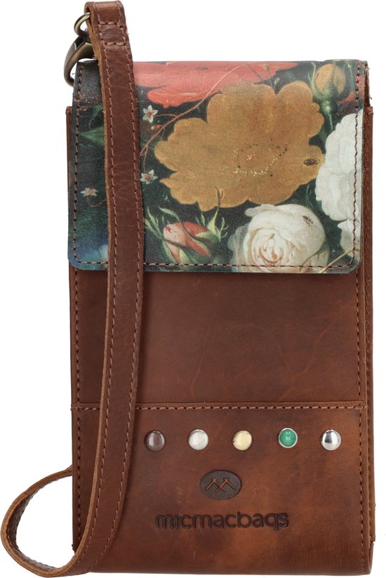 Micmacbags Hide & Stitches Masterpiece Telefoontasje - Cognac - 100% Leer