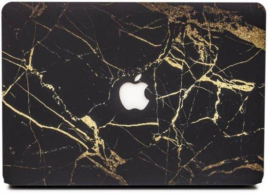 Lunso - hardcase hoes - MacBook Air 11 inch - marmer zwart/goud