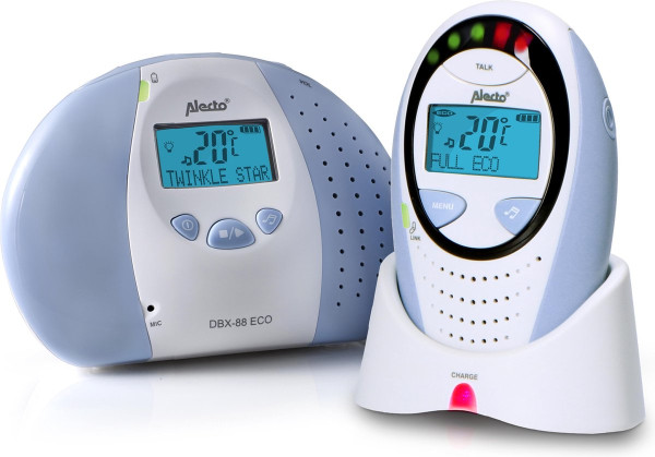 Alecto DBX-88 ECO - Full Eco DECT babyfoon met display - Wit/Blauw