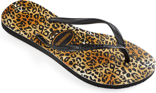 Havaianas Slim Leopard - maat 41-42 - Dames Slippers - Black/Black