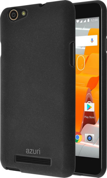 Azuri flexible cover with sand texture - zwart - Wileyfox Spark X