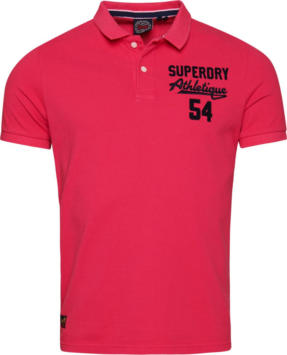 Superdry maat XL Vintage Superstate Polo Heren Poloshirt Roze