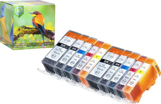 Ink Hero - 10 Pack - Inktcartridge / Alternatief voor de Canon CLI-521, PGI-520, PIXMA iP3600, iP460