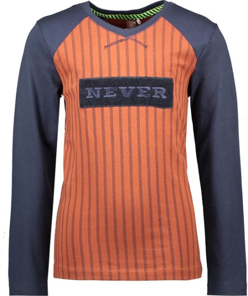 B-nosy - Maat 104 - Jongens T-shirt - Baseball cognac