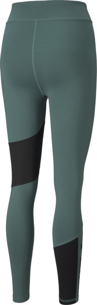 PUMA - Maat XS Train Favorite Logo High Waist Vrouwen Sportlegging - Blue Spruce-Puma Black