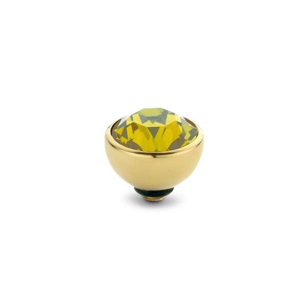 Melano twisted steen rond - goudkleurig + yellow - dames - 8mm
