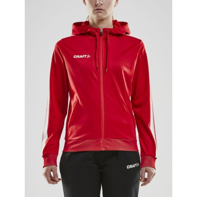 Craft jack met capuchon Hoodie Fullzip Maat M Pro Control rood/wit dames