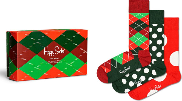 Happy Socks Maat: 41 - 46 Holiday Classics Gift Set (3-pack) - rood groen en wit plezier - Unisex
